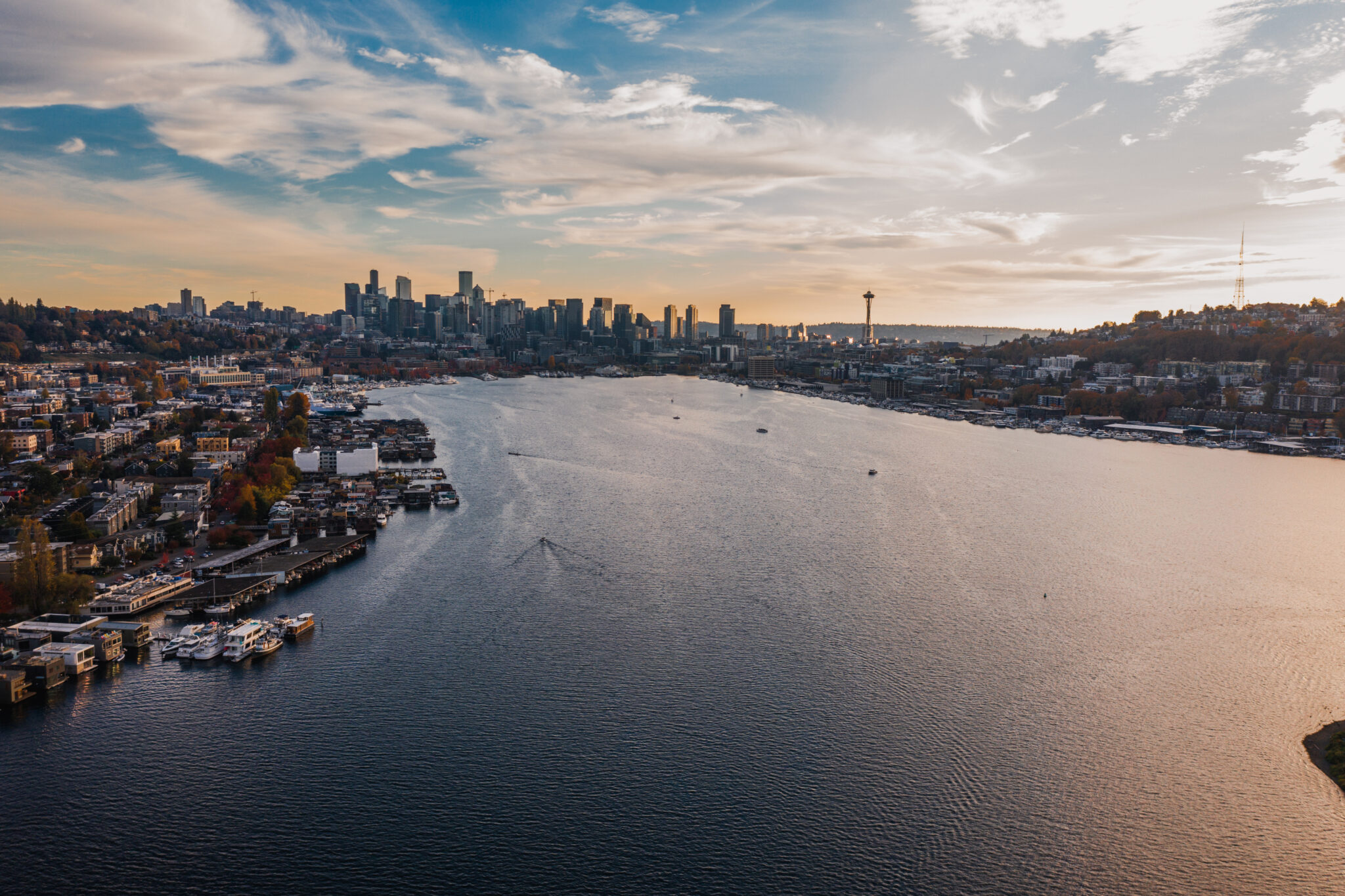 Seattle skyline at sunset